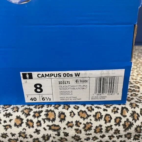 NEW Adidas ORIGINALS CAMPUS 00s Women's Shoes BLK WHITE PINK US Size 8 Authentic - Picture 7 of 7